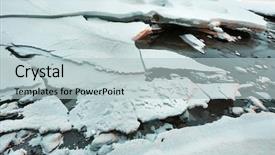  Presentation with ice frozen - Amazing presentation theme having ice sheets on a frozen backdrop and a light blue colored foreground