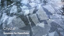  Presentation with ice frozen - Slide deck with ice-sheets-on-a-frozen background and a ocean colored foreground