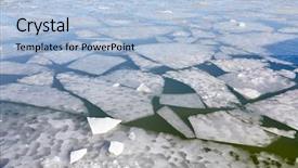  Presentation with ice frozen - Beautiful PPT theme featuring ice sheets on a frozen backdrop and a light blue colored foreground