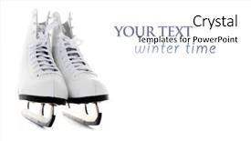  Presentation with ice - Cool new presentation theme with ice skate on white background backdrop and a white colored foreground