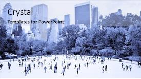  Presentation with park - PPT theme featuring ice skaters having fun background and a light blue colored foreground