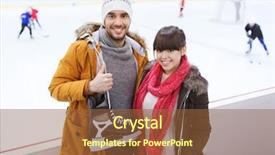  Presentation with ice rink - Slide deck having ice-skates on skating background and a tawny brown colored foreground