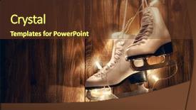  Presentation with rustic lights - Presentation theme having ice skating - figure skates and christmas garland background and a tawny brown colored foreground