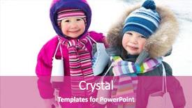  Presentation with skating - Slide deck consisting of ice skating - little boy and girl background and a purple colored foreground