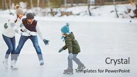  Presentation with father son and looking - Beautiful slide deck featuring ice skating - looking at son backdrop and a lemonade colored foreground