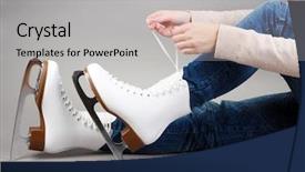  Presentation with skating - Audience pleasing slides consisting of ice skating - skater wearing skates on gray backdrop and a light gray colored foreground