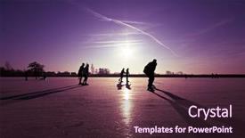  Presentation with skating - Amazing slides having ice skating at sunset in the netherlands backdrop and a tawny brown colored foreground
