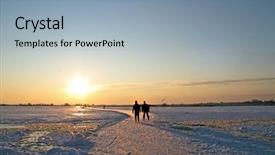  Presentation with skating - PPT layouts having ice skating in the countryside from the netherlands background and a light blue colored foreground