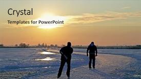  Presentation with skating - Cool new presentation with ice skating in the countryside from the netherlands at sunset backdrop and a lemonade colored foreground