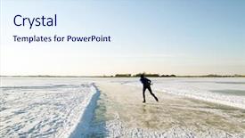  Presentation with skating - Amazing presentation theme having wintersports - ice skating in the countryside backdrop and a sky blue colored foreground