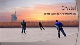  Presentation with winter ice - Theme consisting of ice skating on a cold background and a lemonade colored foreground