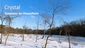  Presentation with lake ice - Slide deck having ice-skating-on-a-lake background and a teal colored foreground