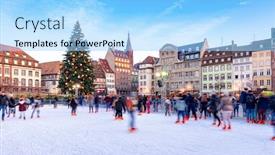  Presentation with ice rink - PPT theme having ice-skating-rink-near background and a arctic colored foreground