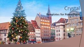  Presentation with ice rink - Amazing presentation design having ice-skating-rink-near backdrop and a light blue colored foreground