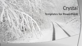  Presentation with country - Slides with ice storm - snowy country lane background and a light gray colored foreground