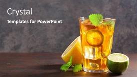  Presentation with ice lemon tea - Amazing PPT layouts having ice-tea-with-lemon backdrop and a dark gray colored foreground