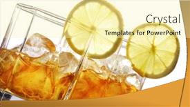 Presentation with ice lemon tea - PPT theme enhanced with ice-tea with lemon background and a blonde colored foreground