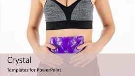  Presentation with pain relief - Presentation theme having ice therapy - pain relief the woman puts background and a lemonade colored foreground