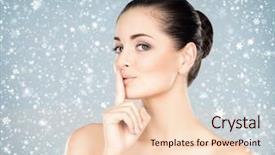  Presentation with health woman running female runner - Presentation design featuring ice therapy - portrait of healthy young woman background and a lemonade colored foreground