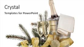  Presentation with year still life christmas - PPT layouts featuring ice two full champagne flute background and a white colored foreground