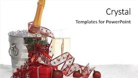  Presentation with year still life christmas - Amazing theme having ice two full champagne flute backdrop and a white colored foreground
