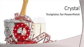  Presentation with year still life christmas - Beautiful slides featuring ice two full champagne flute backdrop and a white colored foreground