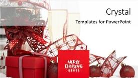  Presentation with year still life christmas - Colorful PPT layouts enhanced with ice two full champagne flute backdrop and a white colored foreground