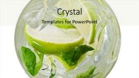  Presentation with analysis risk top view - Slides consisting of ice water - mojito drink top view isolated background and a soft green colored foreground
