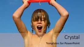  Presentation with cold water - PPT theme having close-up of an galileo background and a light gray colored foreground