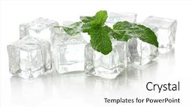  Presentation with brown sugar isolated on white - Slide set enhanced with ice with mint isolated background and a white colored foreground