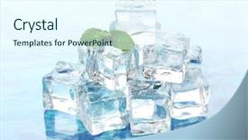 Presentation with mint - Slide set featuring ice with mint on light background and a cool aqua colored foreground