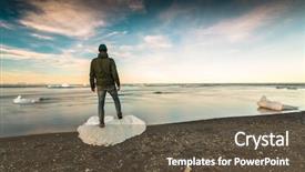  Presentation with purple floral ice - PPT layouts featuring iceberg - man standing over ice background and a tawny brown colored foreground