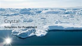  Presentation with climate change - Amazing presentation theme having iceberg-aerial-drone-image-global backdrop and a light blue colored foreground
