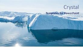  Presentation with climate change - Beautiful presentation design featuring iceberg-aerial-drone-image-global backdrop and a sky blue colored foreground