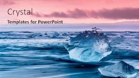  Presentation with iceberg - Slide deck featuring iceberg-along-the-shore background and a coral colored foreground