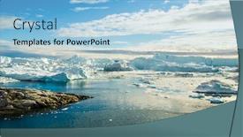  Presentation with climate change - Amazing slide deck having iceberg and ice from glacier in arctic nature landscape on greenland aerial image drone image of icebergs in ilulissat icefjord affected by climate change and global warming backdrop and a light blue colored foreground