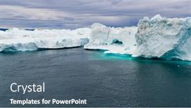  Presentation with climate change - Presentation featuring iceberg-and-ice-from-glacier background and a ocean colored foreground