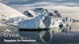  Presentation with iceberg - Presentation theme enhanced with iceberg-and-mountain-backdrop-near background and a tawny brown colored foreground