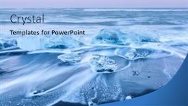  Presentation with iceberg - PPT theme having iceberg beach at vatnajokull glacier jokulsarlon iceland sunrise background and a light blue colored foreground