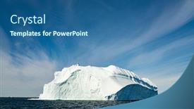 Presentation with climate change - Colorful PPT theme enhanced with iceberg-from-glacier-in-arctic backdrop and a ocean colored foreground