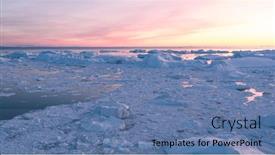  Presentation with climate change - Amazing presentation theme having iceberg-from-glacier-in-arctic backdrop and a teal colored foreground