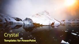  Presentation with global warming - PPT theme consisting of iceberg-melting-due-to-global background and a wine colored foreground