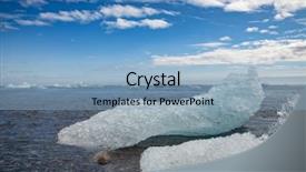  Presentation with iceberg - Presentation consisting of iceberg melting on black sand background and a light blue colored foreground