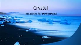  Presentation with north pole - PPT theme with iceberg on the black sand background and a light blue colored foreground