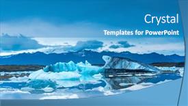  Presentation with cold water - PPT layouts enhanced with icebergs-along-the-shore background and a teal colored foreground