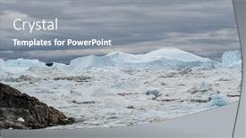  Presentation with climate change - Slide set having icebergs-from-melting-glacier background and a gray colored foreground