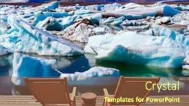  Presentation with water sun - Theme consisting of icebergs-ice-floes-and-clouds background and a tawny brown colored foreground