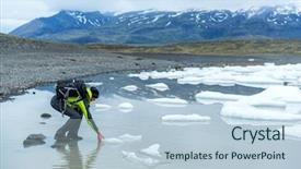  Presentation with iceland - Amazing PPT theme having vatnajokull national park southeast iceland backdrop and a lemonade colored foreground