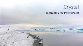  Presentation with lagoon - Beautiful PPT theme featuring icebergs-in-glacier-lagoon-iceland backdrop and a sky blue colored foreground
