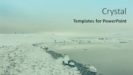 Presentation with lagoon - Cool new PPT theme with icebergs-in-glacier-lagoon-iceland backdrop and a light blue colored foreground